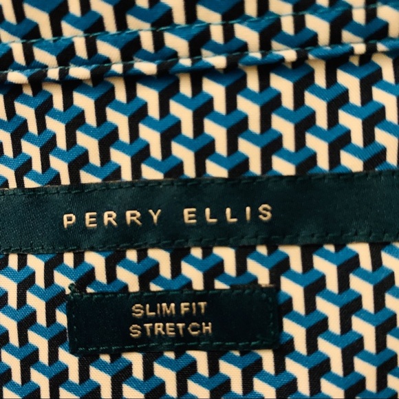 Perry Ellis Portfolio Men’s Slim Fit  Dress Shirt - Picture 5 of 7